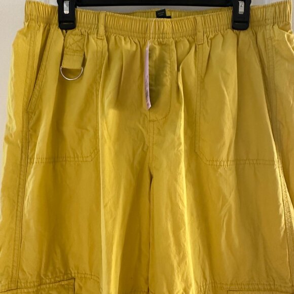 Wild Fable Yellow Cargo Pants L - Lightweight Cotton Material Elastic Waistband - Picture 9 of 11